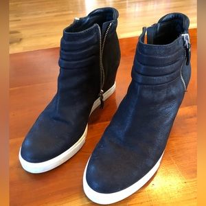 Linea Paolo black wedge sneaker